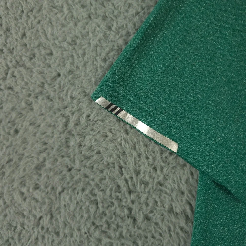 Adidas Polo Shirt Mens Medium Green Climachill Performance Wolf 1885‎ Logo Golf